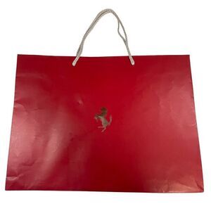 Ferrari Store Genuine Red Gift Bag Rope Handles Party Authentic Shopping Tote